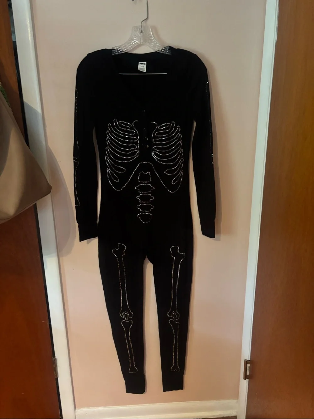 Victoria Secret Halloween Skeleton Thermal Onesie Jewels Bedazzled Women’s Small - Picture 2 of 4